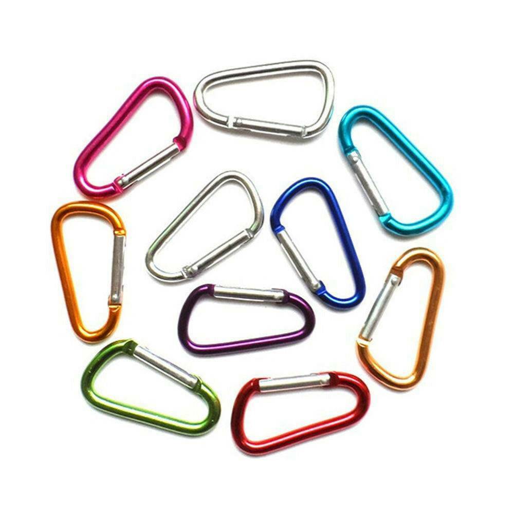 5Pcs Useful Aluminum Carabiner D-Ring Key Chain Clip Snap Hook Camping Keyring @