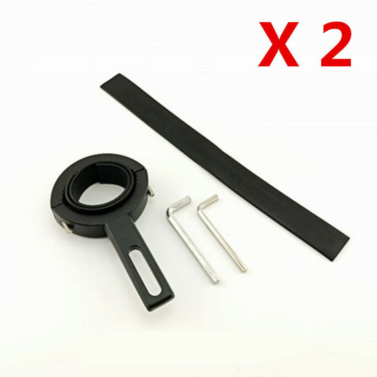 2PCS Black Universal Aluminum Alloy Motorcycle LED Headlight Tube Fork Bracket