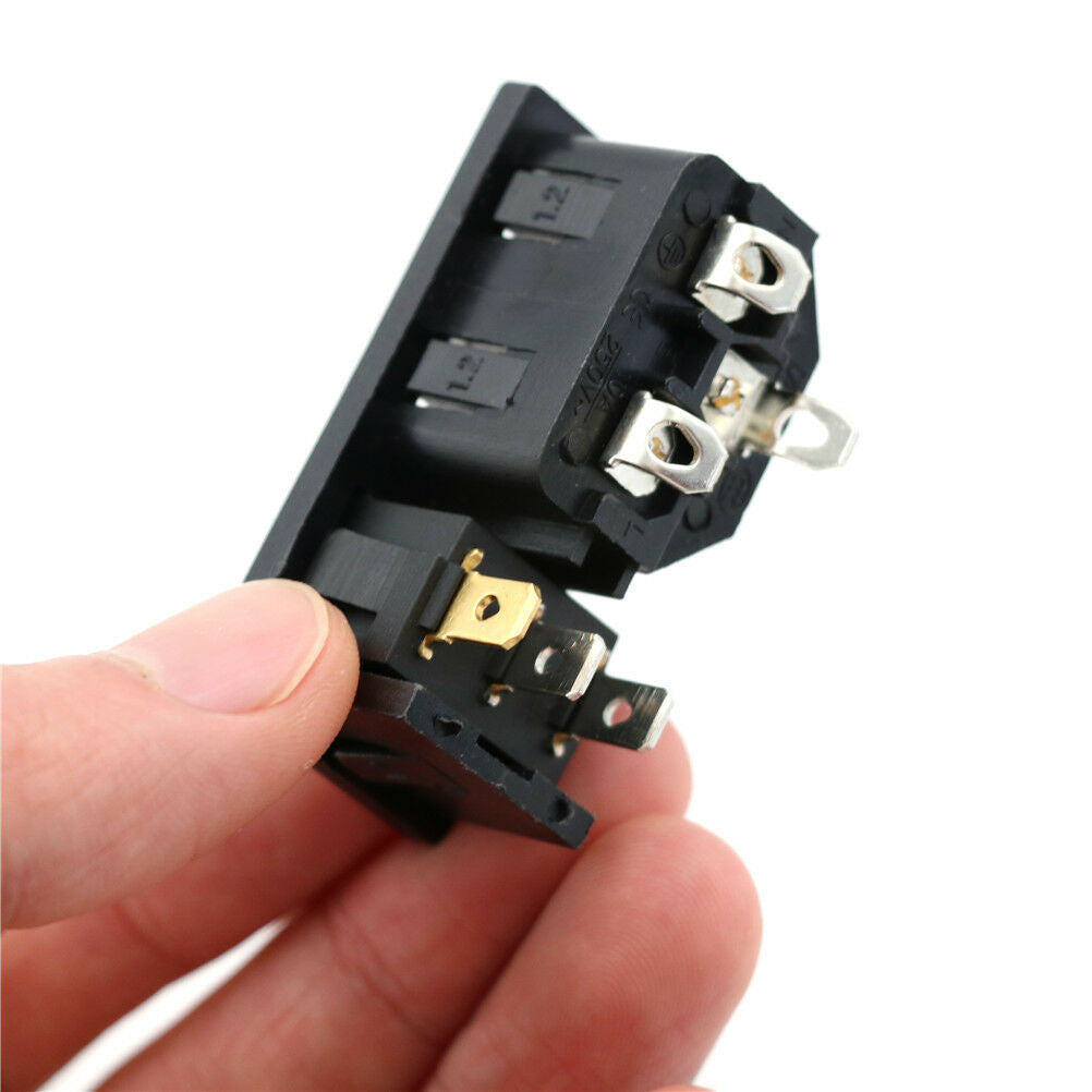 Power Socket Connector On/Off SPST Red Rocker Switch AC 250V 10A .l8