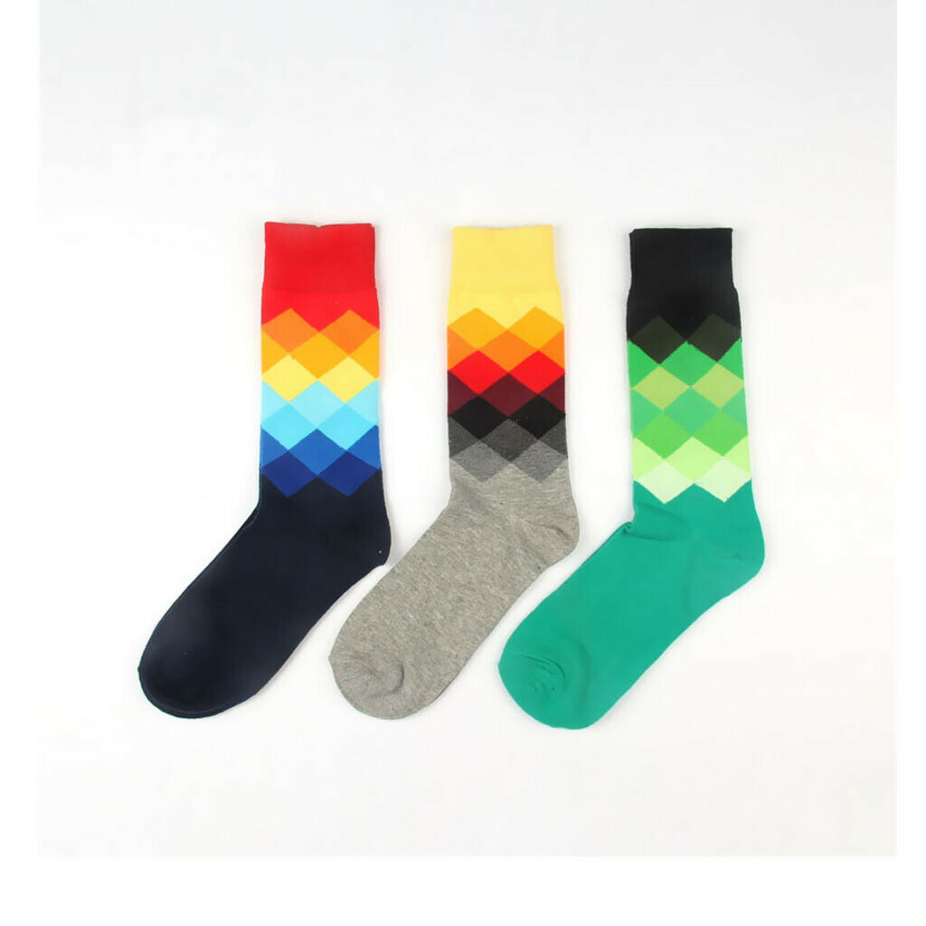 British Style 1 pair Multi-Color Men Socks with Full Cotton