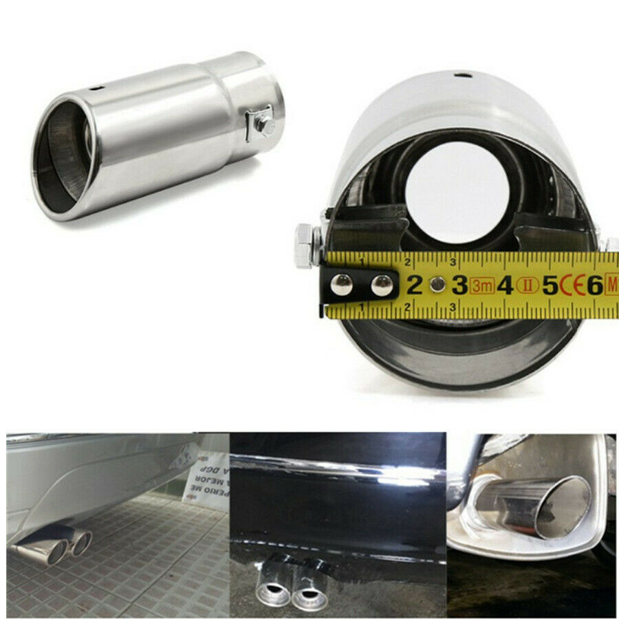 58mm Universal Car Bevel Exhaust Pipe Tip Muffler Stainless Steel Tail Tube USA