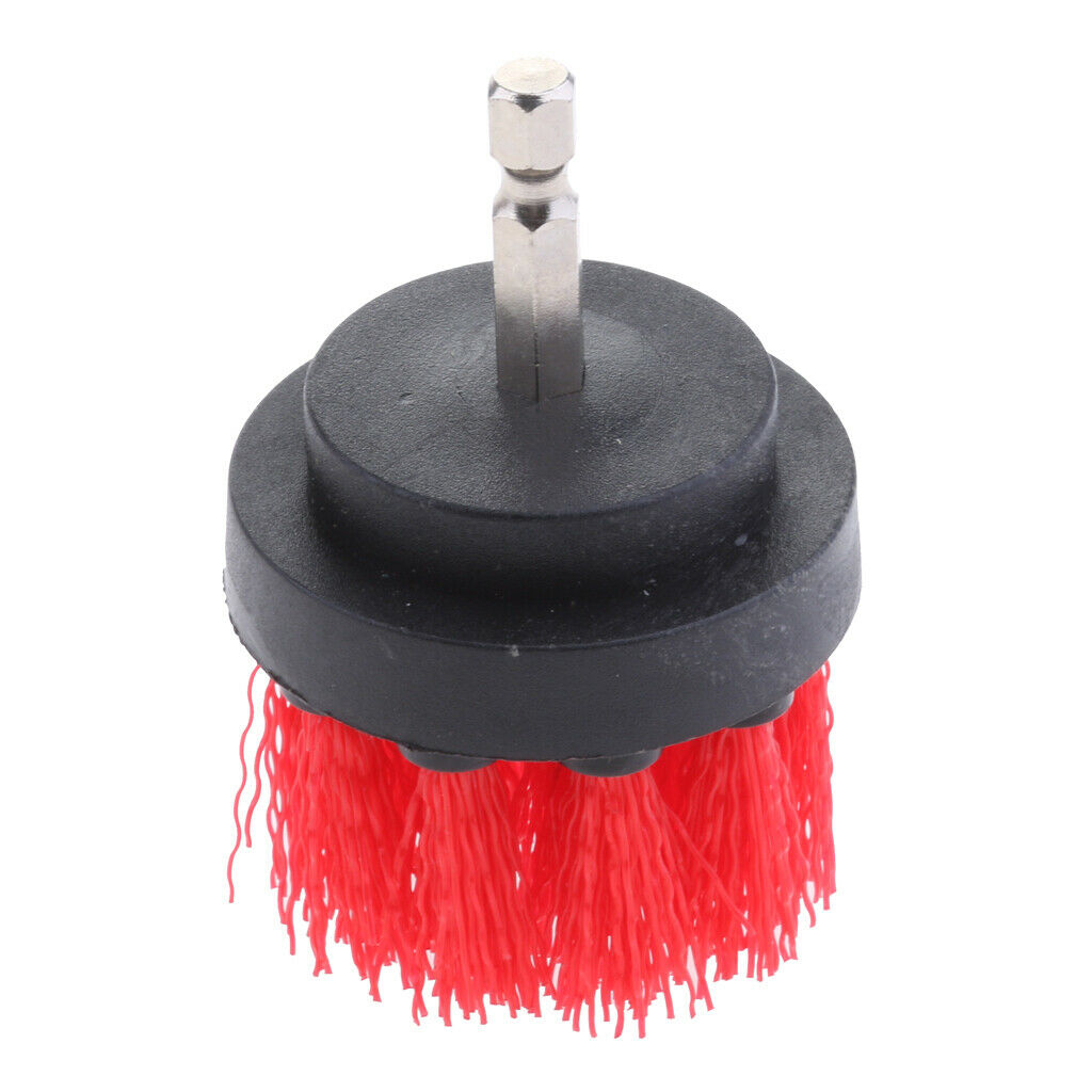 3Pcs Power Scrub Drill Cleaning Brush Set For Plastic Interiors Cleaning Red