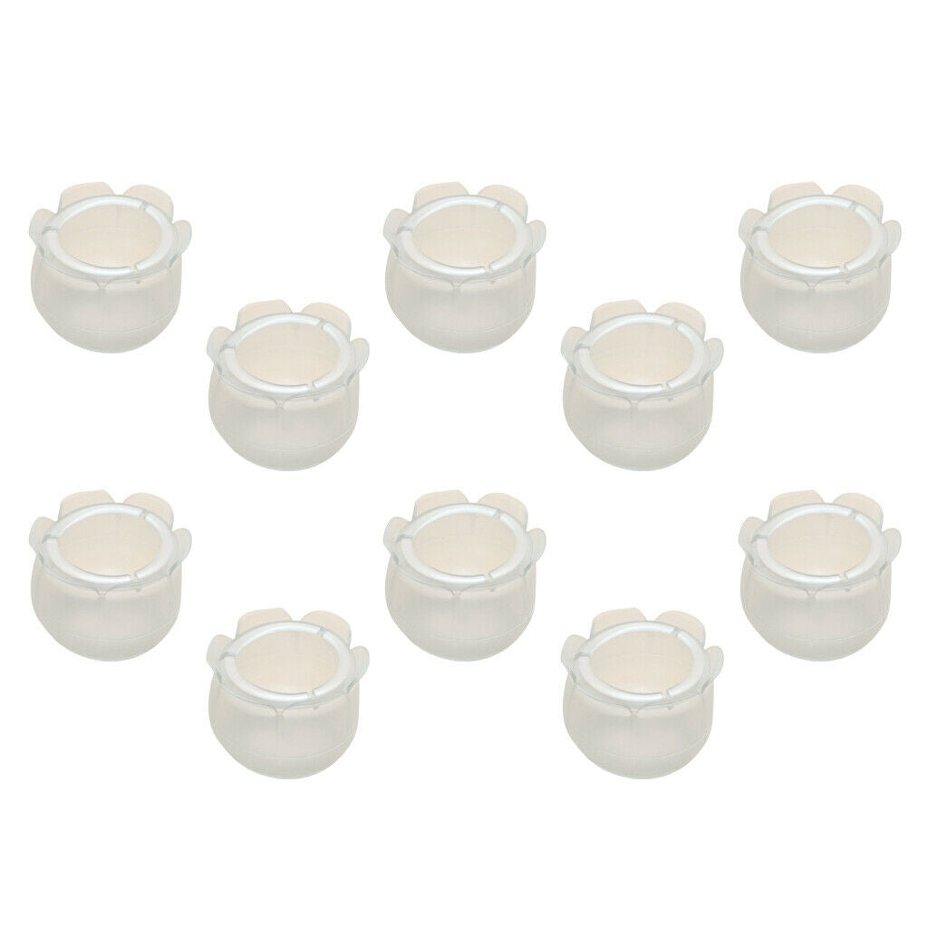10pcs No-slip Clear Chair Leg Feet Caps Cover Round Floor Protector Size_4