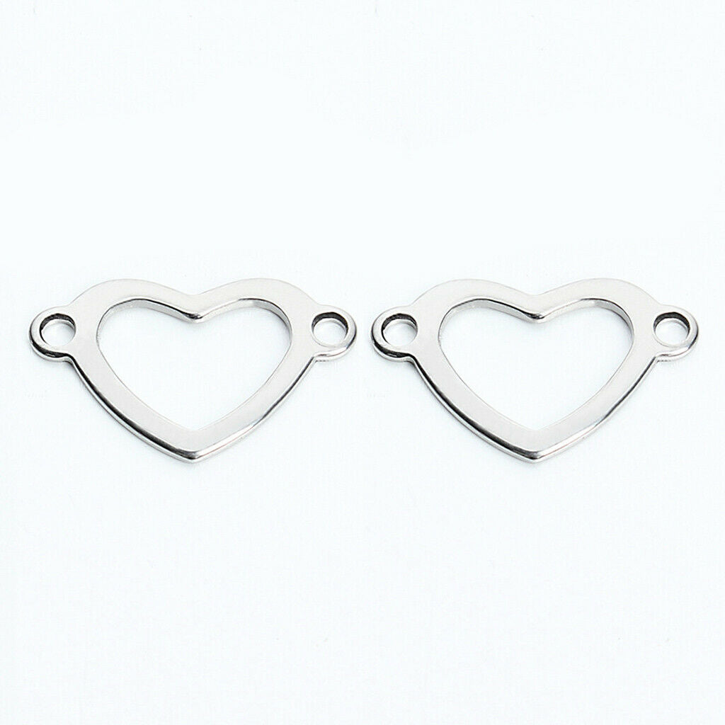 20 Pieces Metal Flat Heart Shaped Blank Coin Stamping Tag Charms