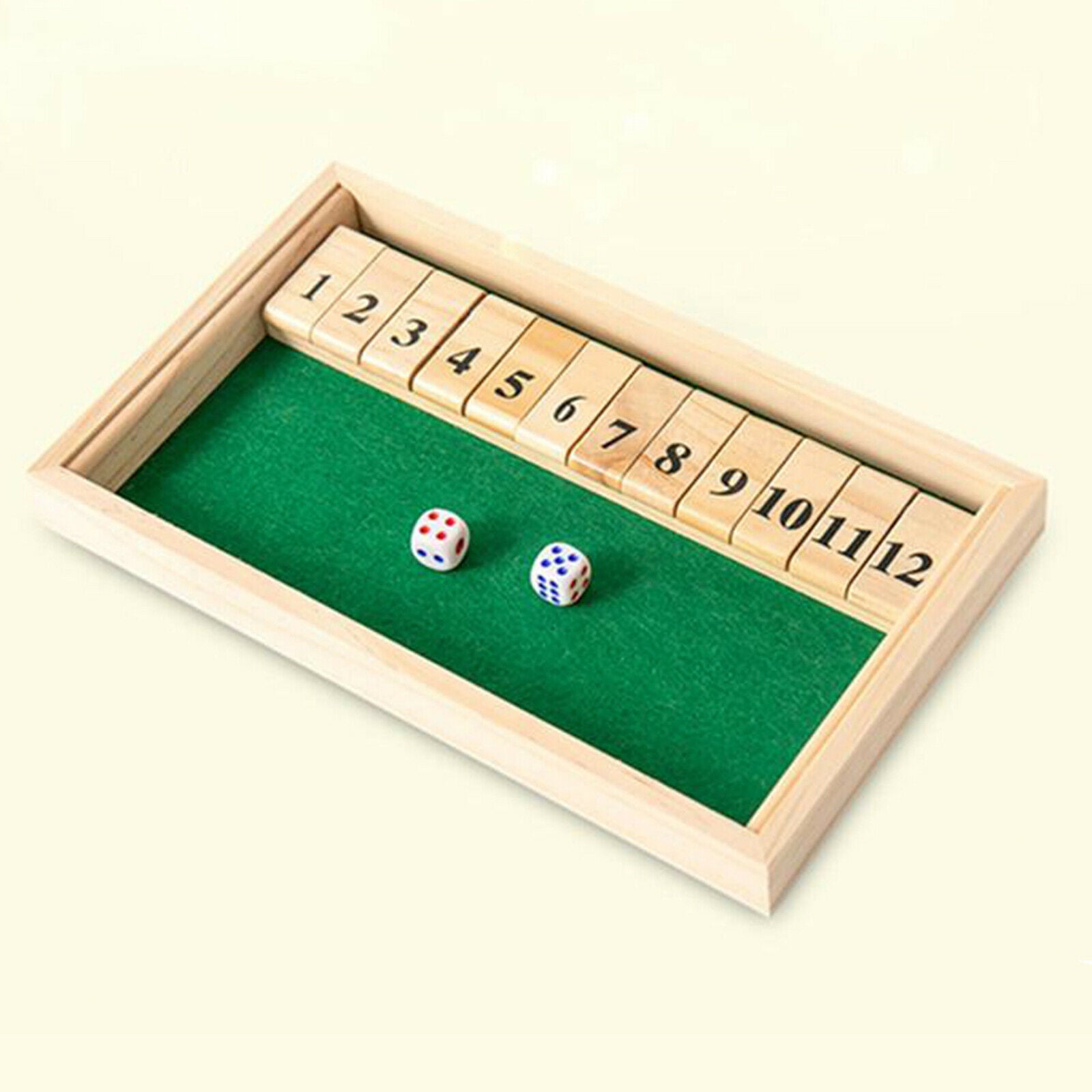 Shut The Box Game - 12 Numbers Wooden Dice Game Wooden Number Board Game Early