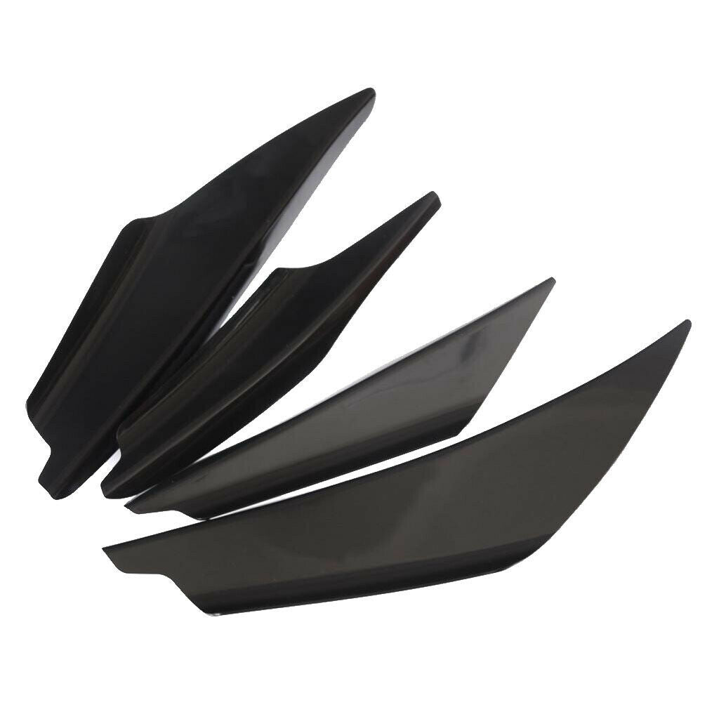 Carbon Fiber Car Front Bumper Fin Body Splitter Fins Trim Spoiler Lip Black