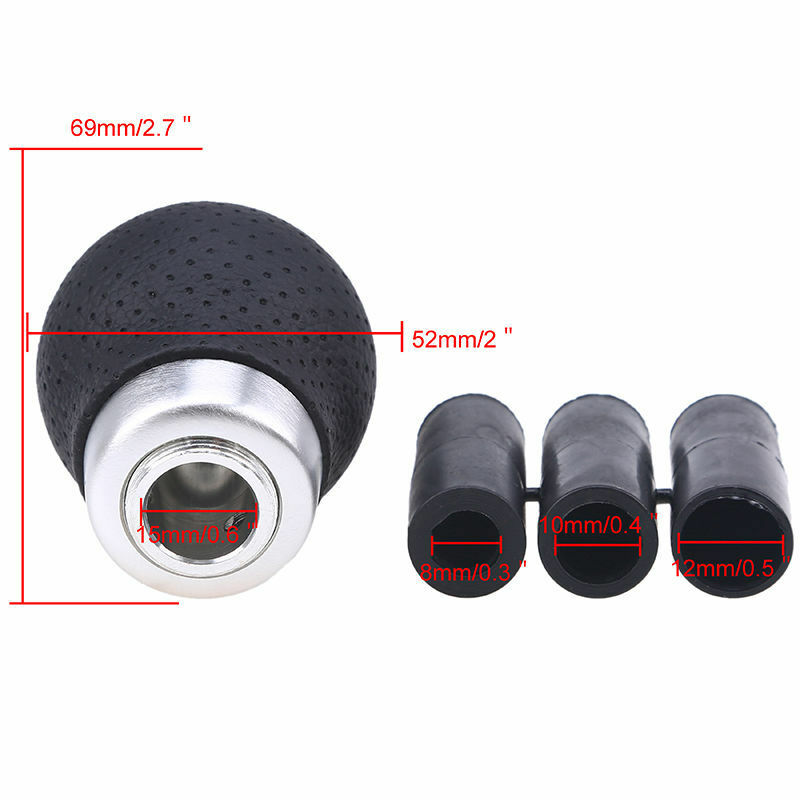 High Quality Black Leather Aluminum Manual Car Gear Leather Shift Knob Shifter