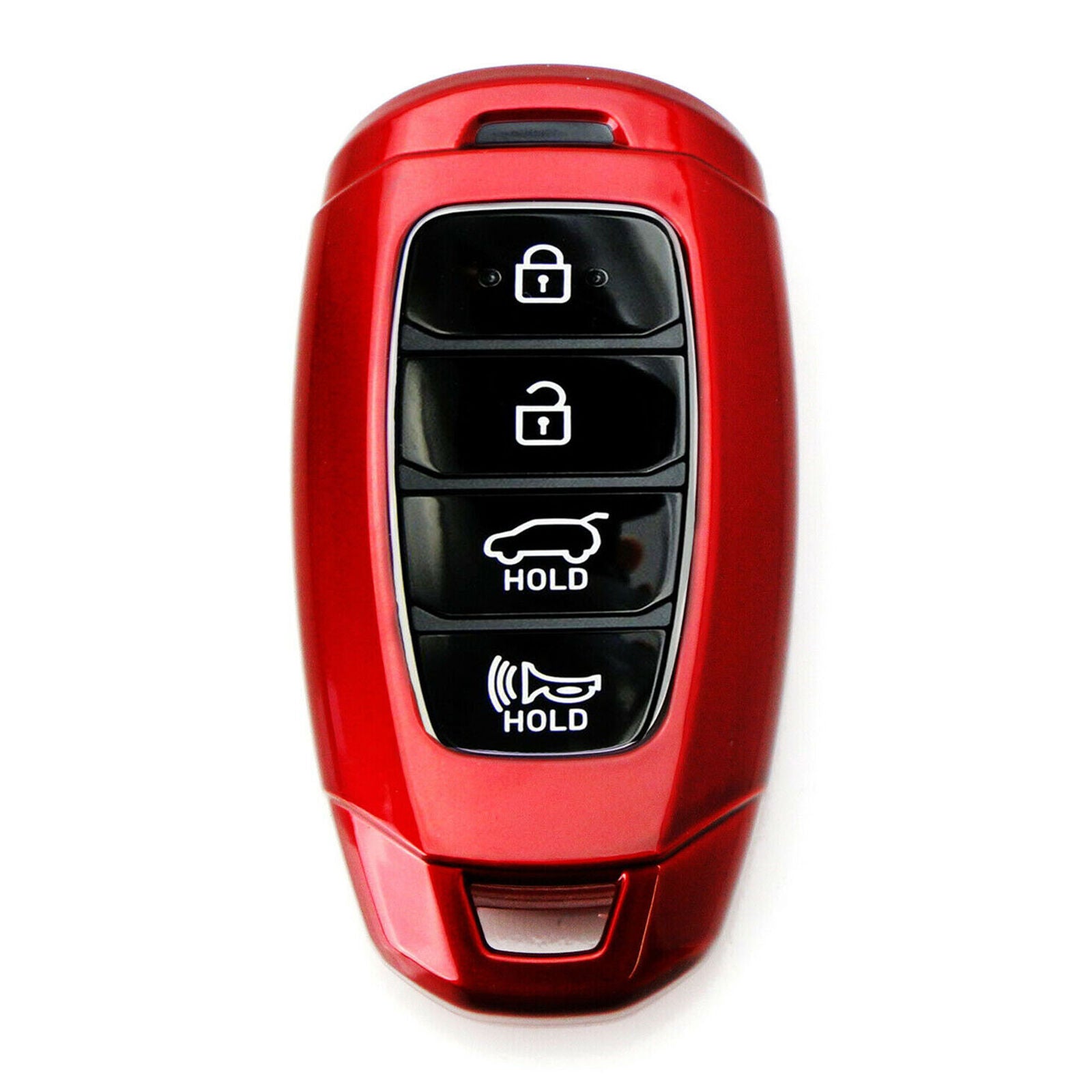 Red Gloss Finish Hard Shell Key Fob Cover For Hyundai Kona Veloster Elantra GT