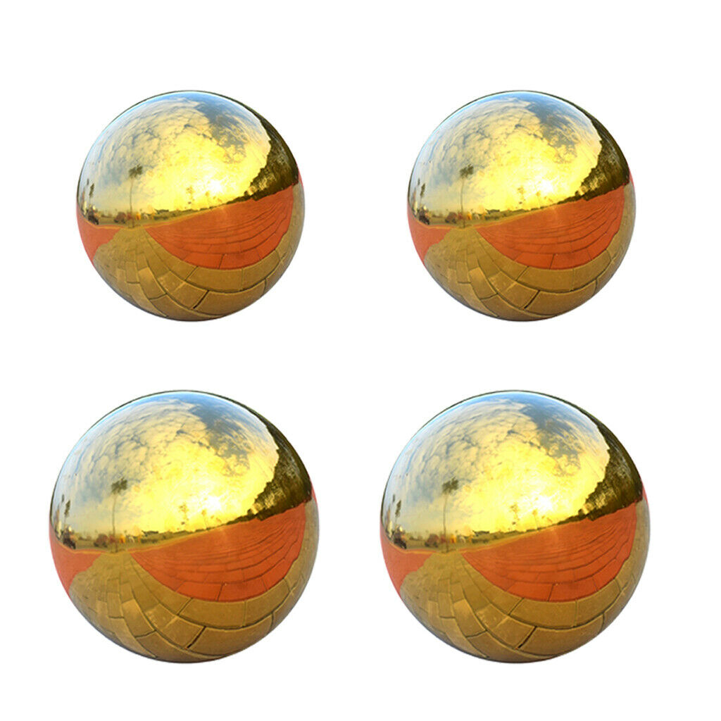 4x 304 Stainless Hollow Ball Seamless Mirror Ball Sphere Home Garden Deco