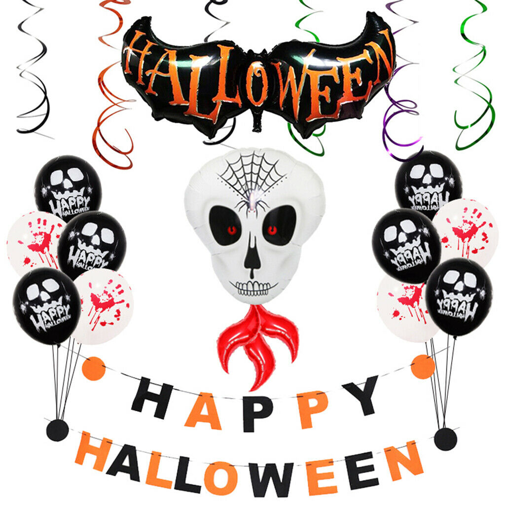 Halloween Balloons Bunting Set Happy Halloween Party Decoration Supplies