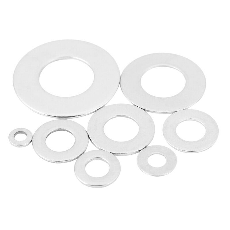 600Pcs/Set M1.6 M2 M2.5 M3 M3.5 M4 M5 M6 M8 M10 Stainless Steel Flat Washer PlO7