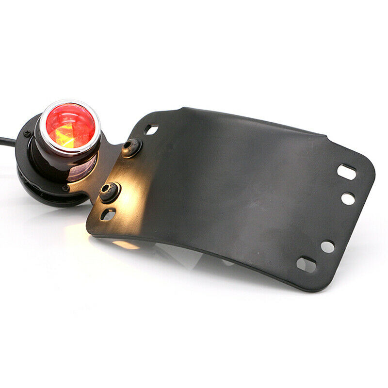 Red Indicator Motorcycle LED Cafe Racer Brake License Plate Retro Tail Light