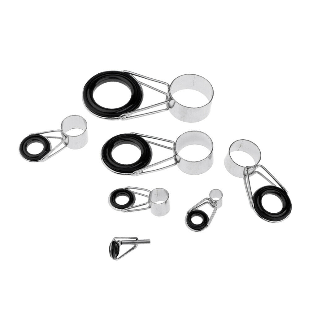 14Pcs Ceramic Fishing Rod Guide Tip Top   Pole Rod Repair Kit Eye Rings
