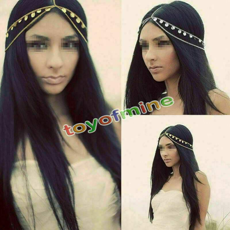 Women Metal Rhinestone Chain Jewelry Headband Head Piece Hair band Accessory
