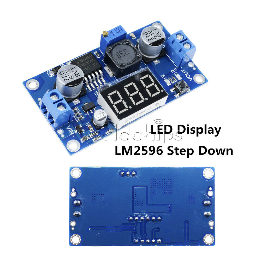 2A Step Down Converter DC-DC 4V-40V to 1.25V-37V LM2596 LED 3A Max Buck Module