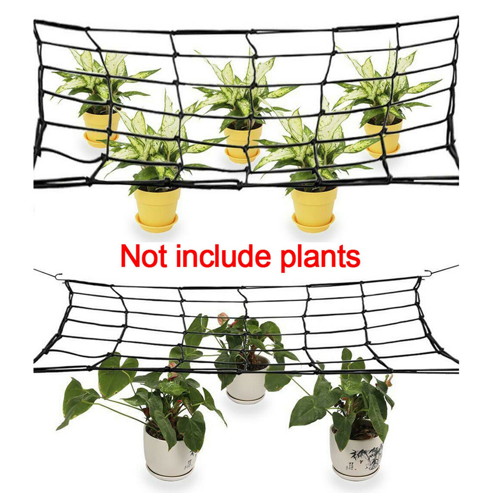 Elastic Trellis Netting w/Hooks for Grow Tents Fruits Flowers Hydroponics