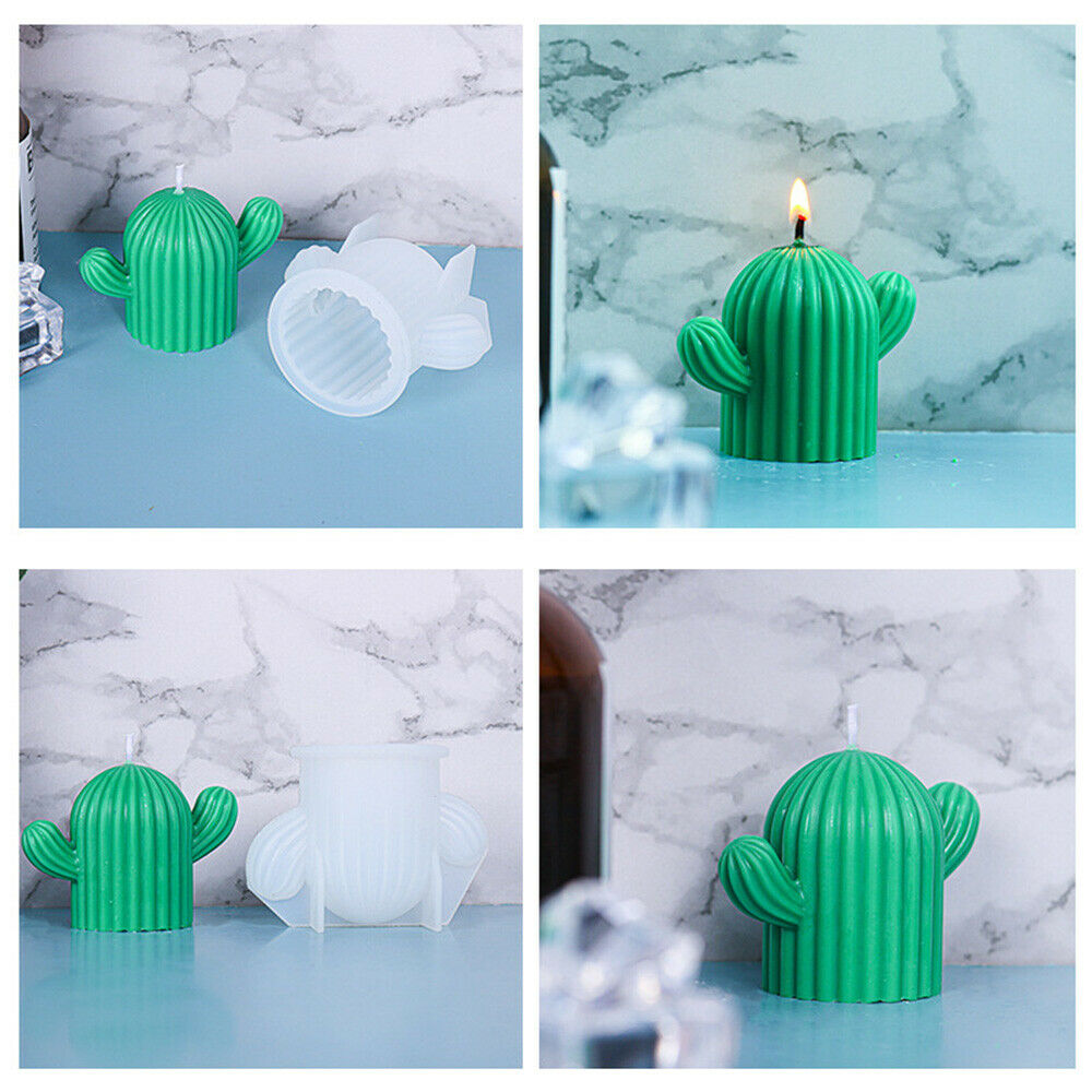 Cactus Shape Epoxy Silicone Candle Mold Ornaments DIY Casting Home Decor Supply