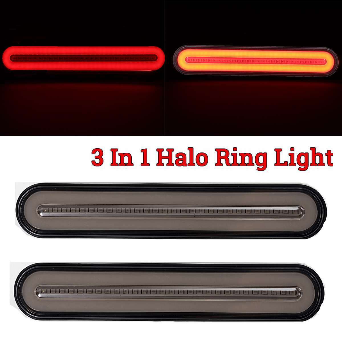 3 in 1 Neon LED Trailer Truck Brake Light Brake Stop Light Signal Lamp 12-24V