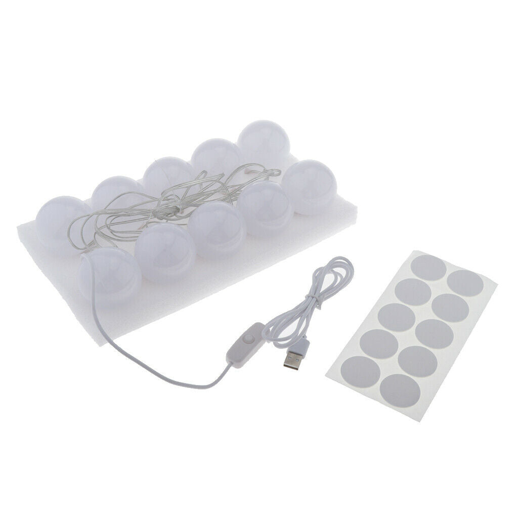 Vanity Lights Dimmable Dressing Mirror Lighting Bulbs Lamp USB Adapter White