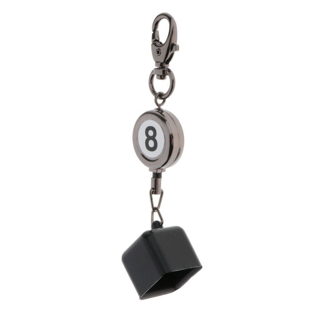 Billiards Snooker Pool Cue Chalk Retractable Container Number 8 Keychain