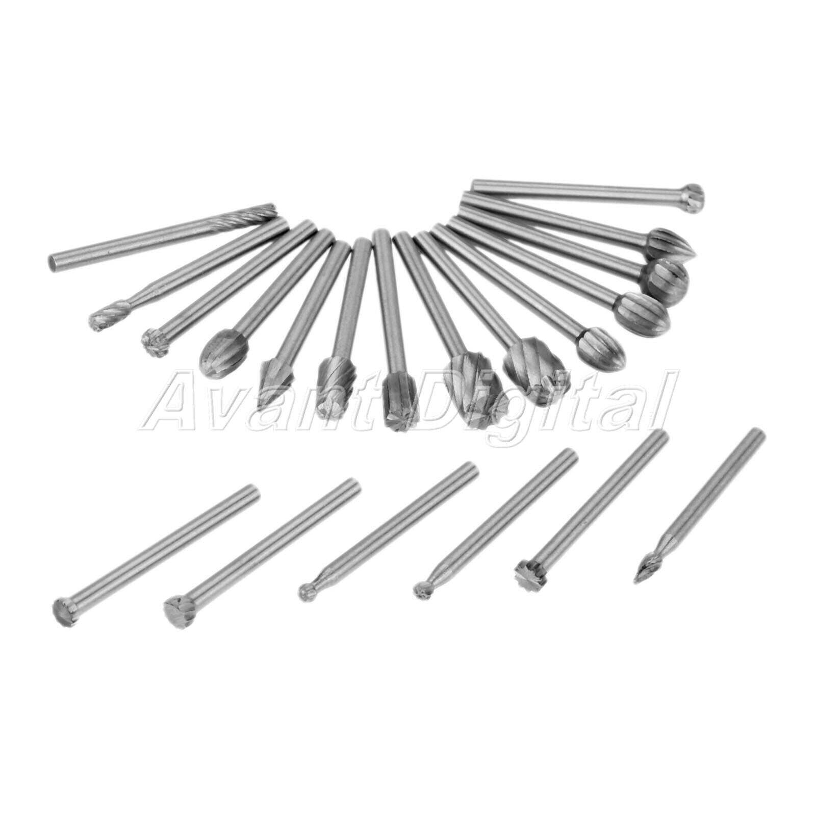 20pcs HSS HSS Router Bits Files Wood Cutter Burr Milling Engraving Rotary Tool