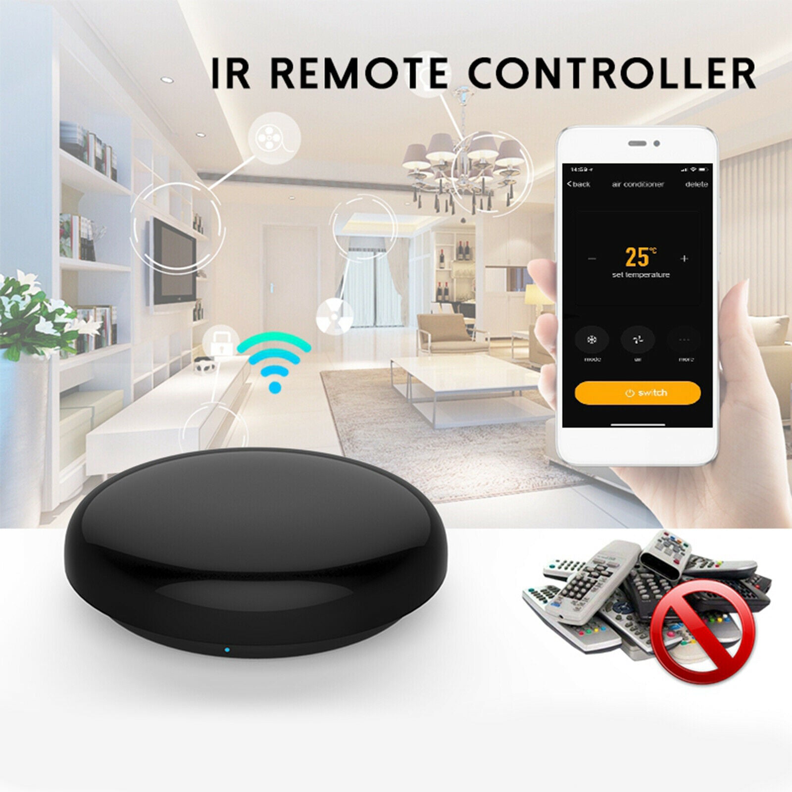Smart Home WiFi IR Remote Controller Universal Infrared Hub Voice Control
