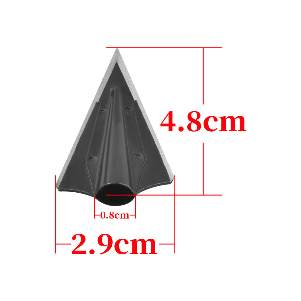 6pcs Hunting Broadheads Blade Tips Arrowheads 8MM Bamboo Wooden Arrow Shaft Glue