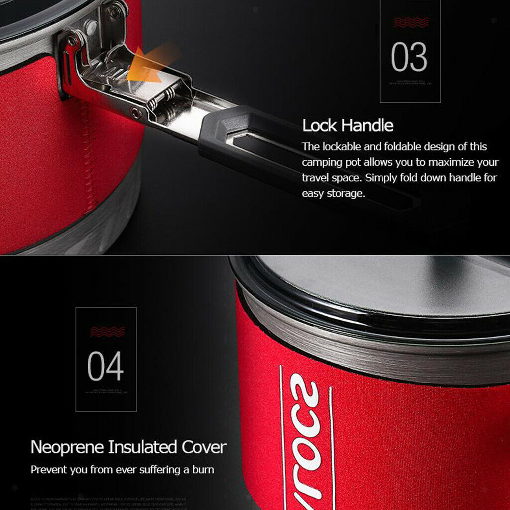 Small Camping Cooking Pot Foldable Hiking Backpacking Tools Accessories