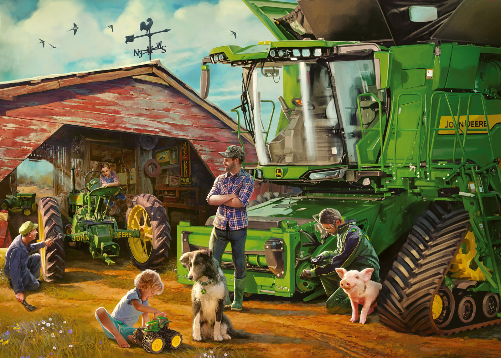 16839 Ravensburger John Deere Then & Now Jigsaw Puzzle 1000 Pieces Age 12 Years+