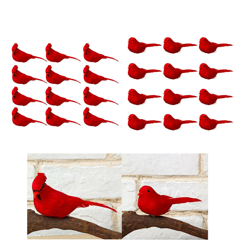 24x Cute Artificial Mini Birds for DIY Garden Home Party Decorations Toys