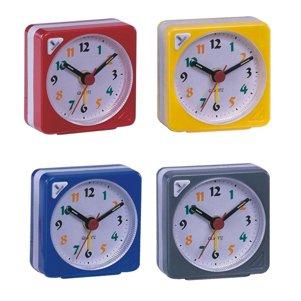 2xMini Travel Clock Gradient Sound Desk Alarm Clock Snooze Nightlight