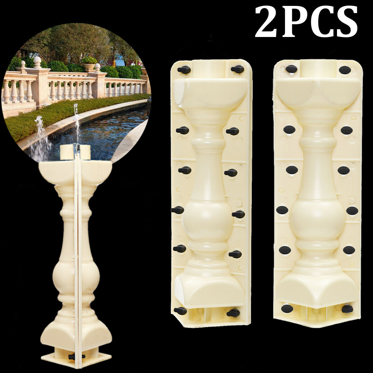 Front Back Part Moulds Balustrades Mold for Concrete Plaster Cement Garden Decor