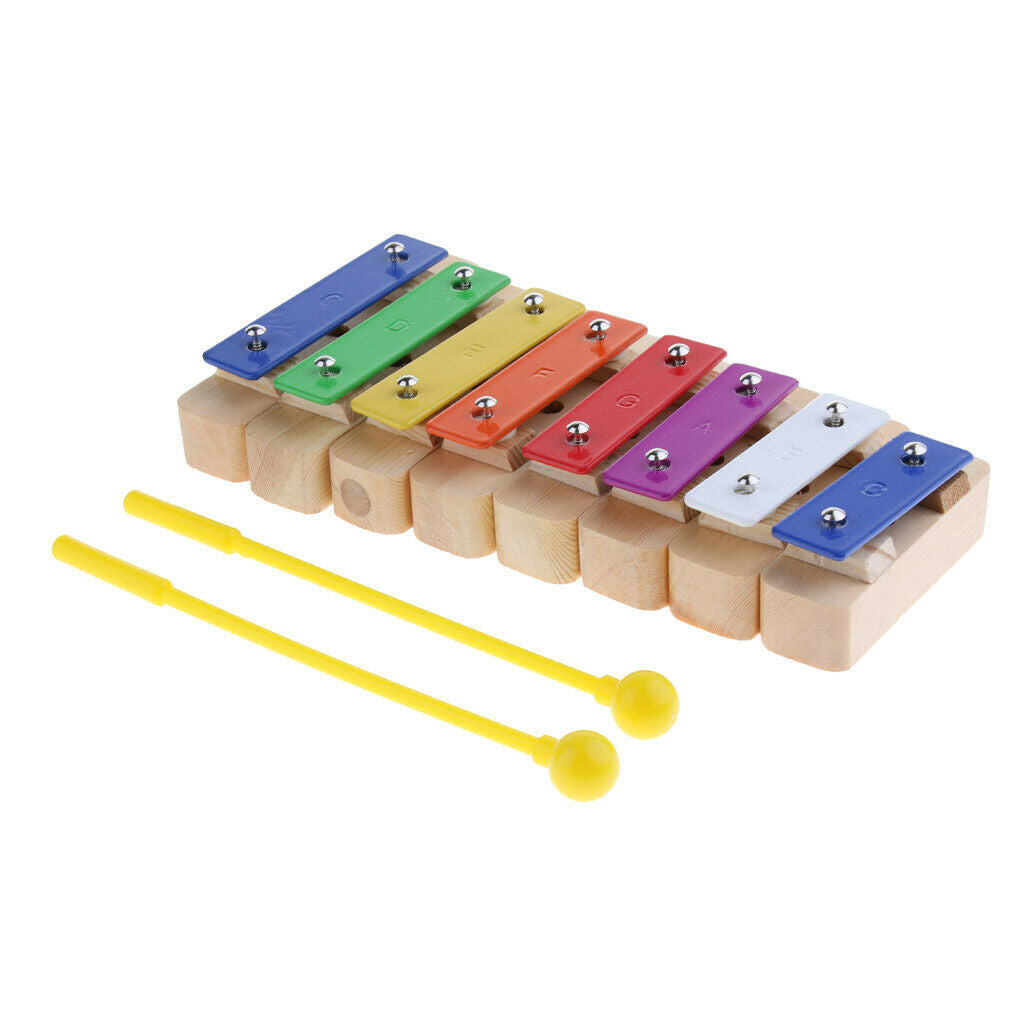 Finest 8 Notes Xylophone with 1 Pair Sticks for Kids Preschool Percussion Toys