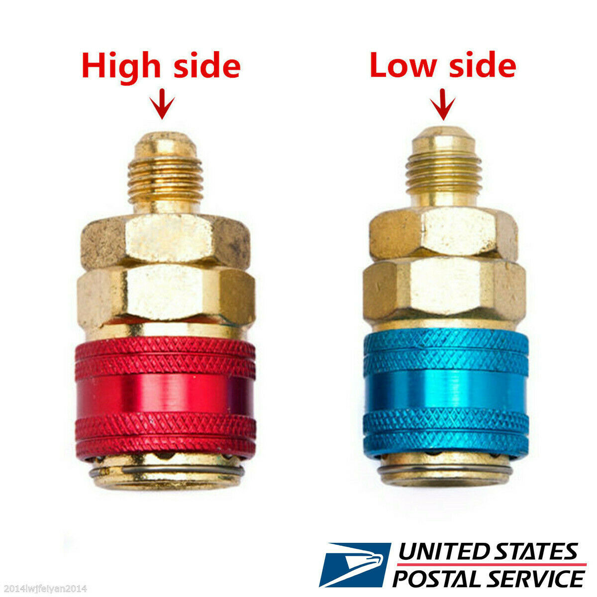 2x R134a Car Quick Couplers Bass Adapters Low & High Side AC Manifold Connectors