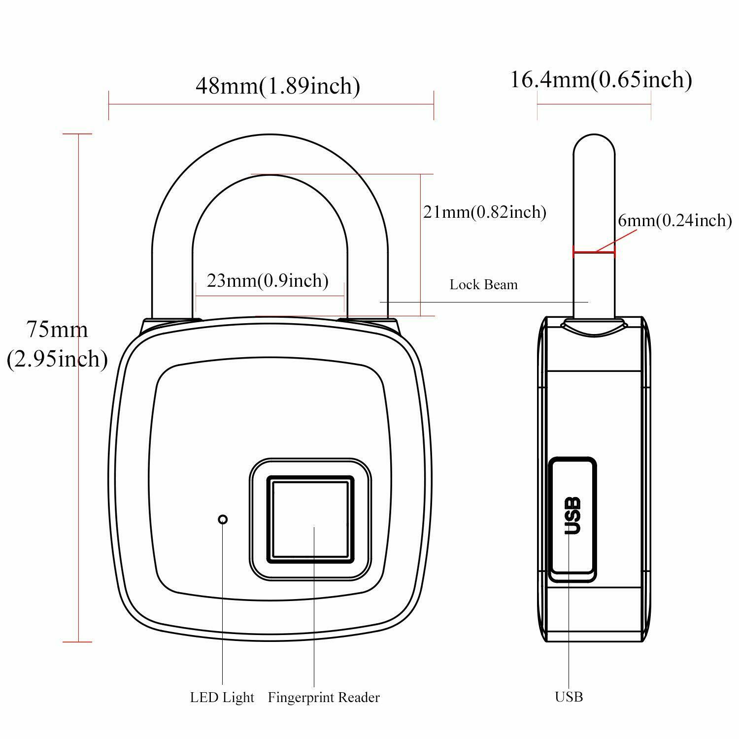 A1 Home Locker Lock Fingerprint Anti-Theft Padlock Smart Electronic Padlock