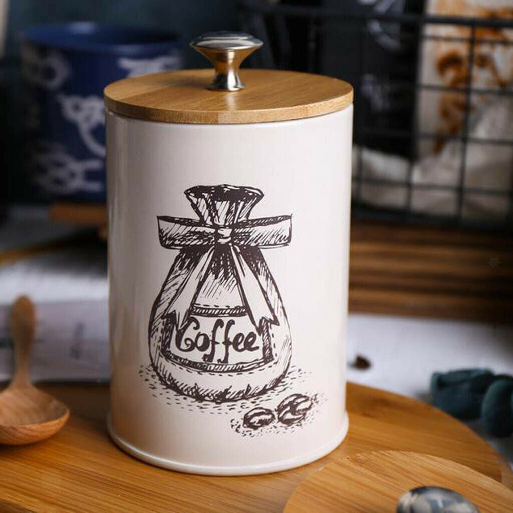 3-pack Retro Tea Coffee Sugar Canister Kitchen Storage Jar Pot Tins w/ Lids