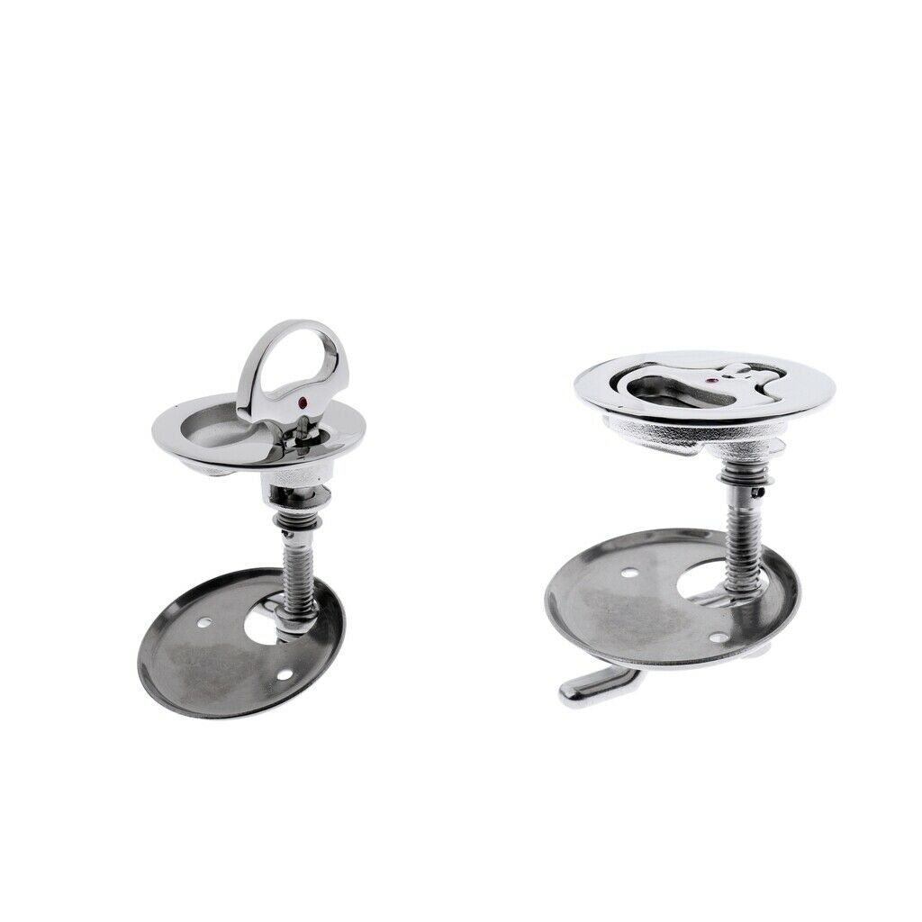 2Pcs 316 Stainless Steel 2" 50mm Boat Hatch Lift Ring Handle Lock Latch