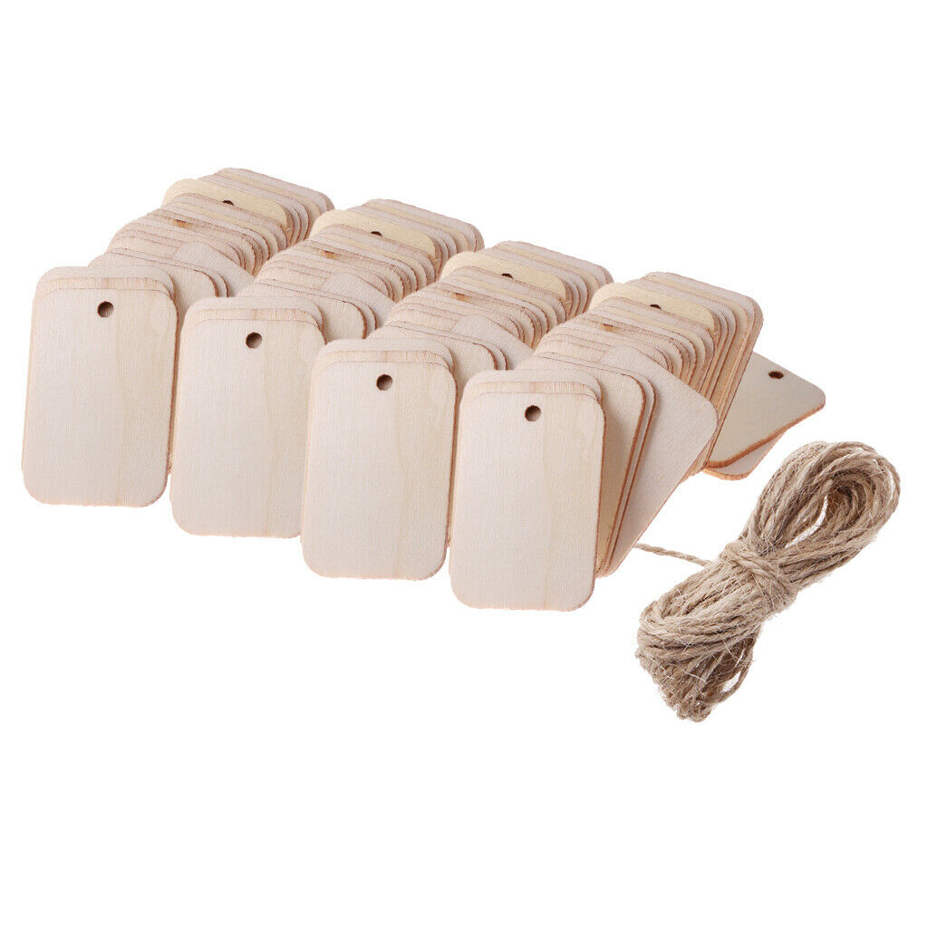 100 Pieces Natural Mini Unfinished Wood Blank Wooden Gift Tags Chalkboard