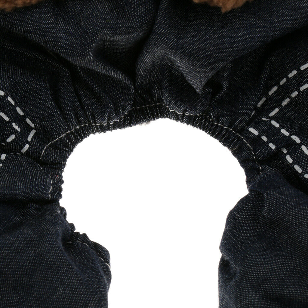 Winter Dog Apparel, Pet Dog Puppy Dress Strap Denim Jumpsuits Red S