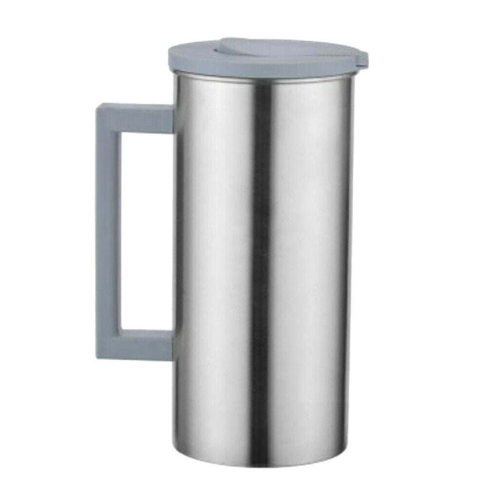 2 Pcs Stainless 1.8L / 61 Ounces/ 0.5 Gallon Water Pitcher Juice Ice Tea Jug