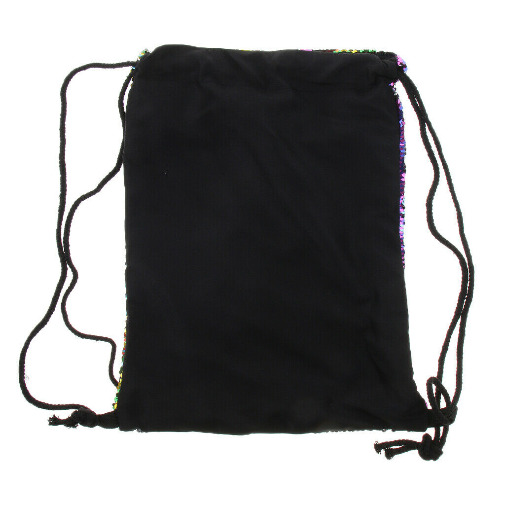 Sequin Drawstring Bag Reversible Sequin Backpack Glittering Shoulder Bag