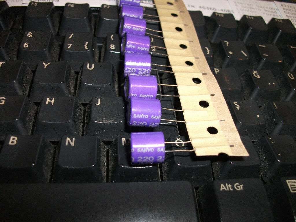 10pcs NOS SANYO JAPAN OS-CON OSCON SA SERIES 10V 220UF LOW ESR CAPS AUDIO!