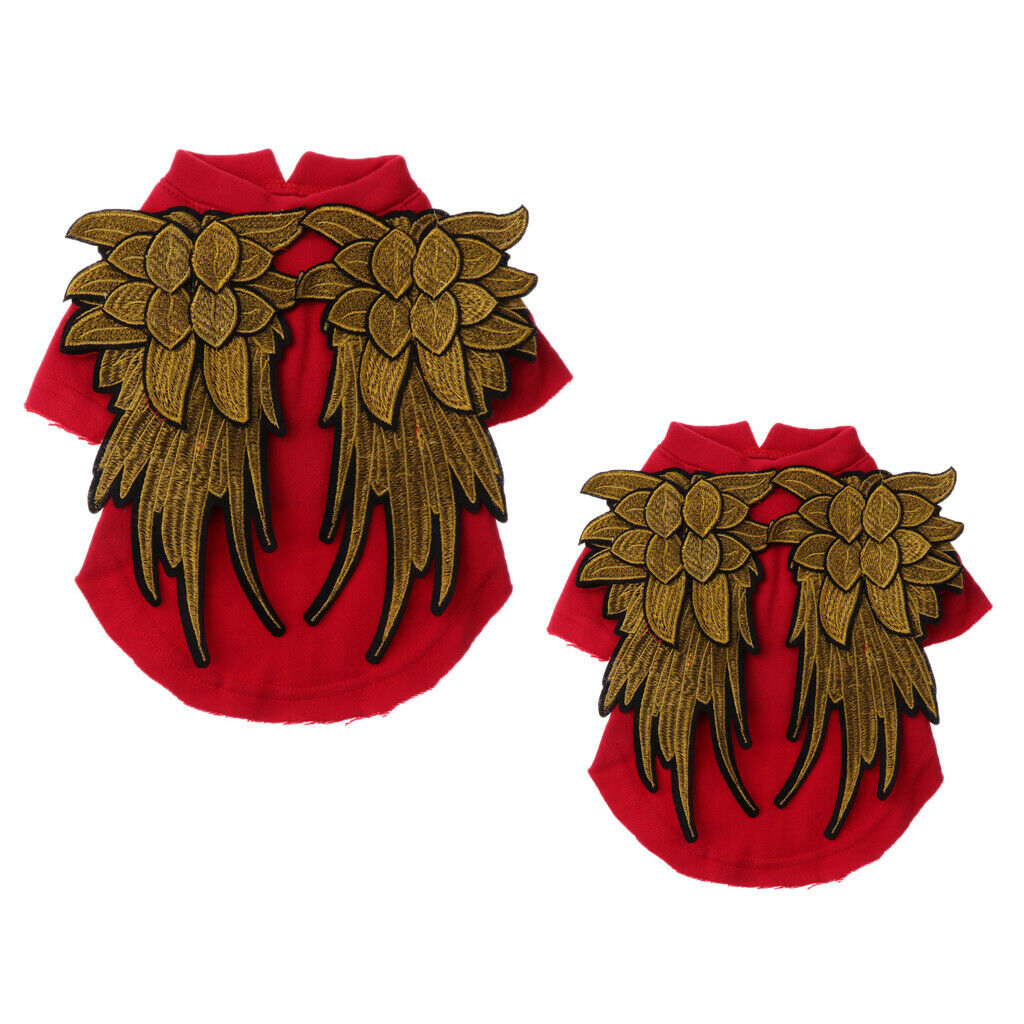 Angel Wings Pet Dog Cat Cotton Clothes Coat Autumn Winter Apparel Red S