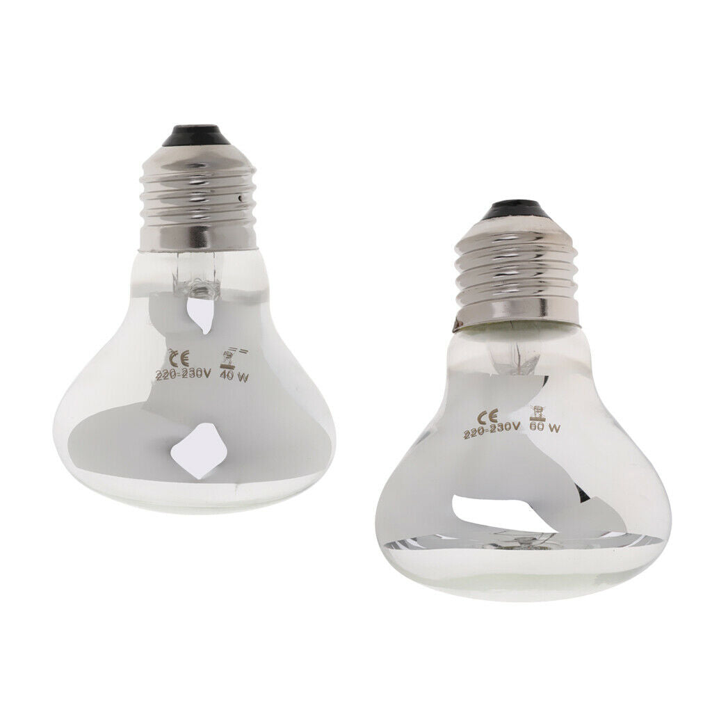 2xReptile Full  Heat Emitter UVA UVB Bulb Brooder Lamp 40W & 60W