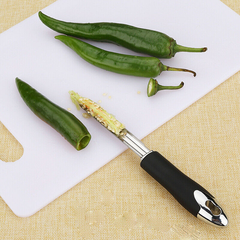 Chili Pepper Corer Stainless Steel Zucchini Courgette  Serrated Edge Core.l8