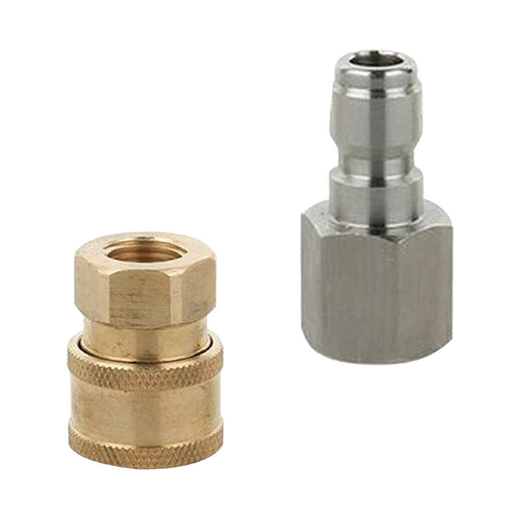 Set of 2 Hose Quick Adaptor Heavy Duty Durable 1/4in for Pressure Washer