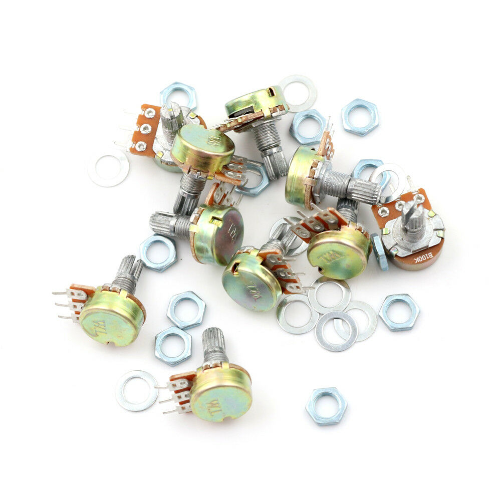 10x 100K Ohm Linear Taper Rotary Potentiometer Panel Pot B100K 15mm 3Pin .l8
