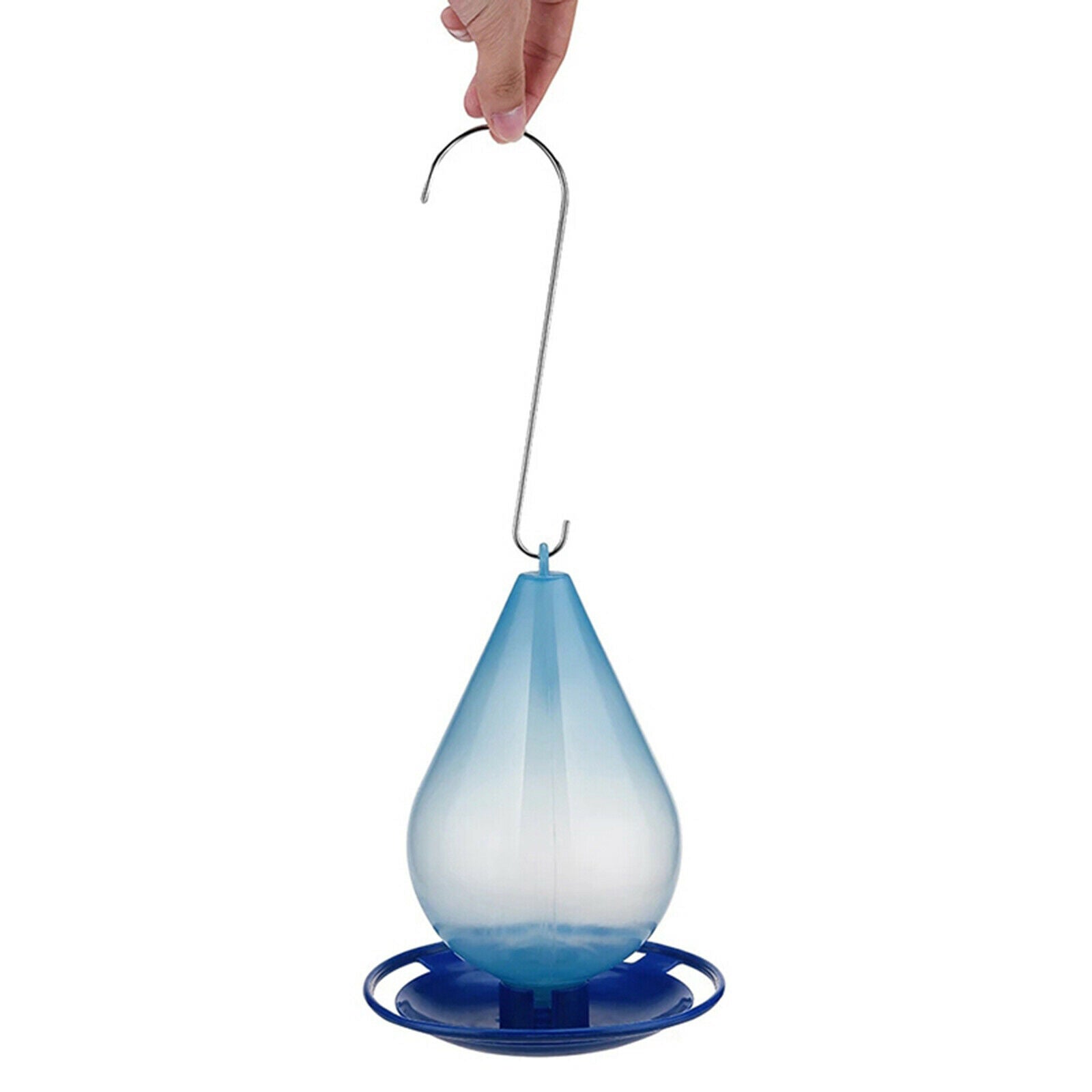 Courtyard Patio Leak Proof Blue Hummingbird Nectar Feeder with Hanging Hook