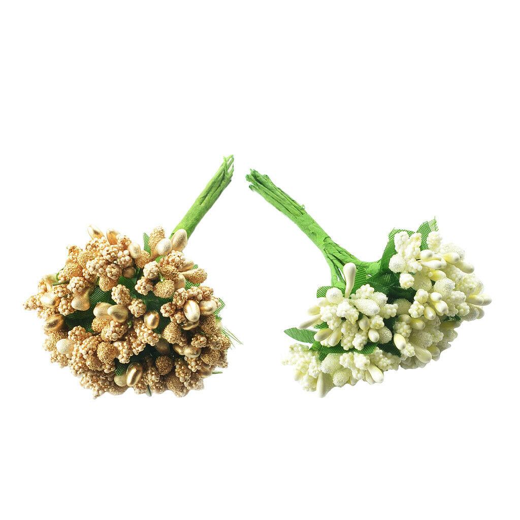 Two Bunch of 24pcs Artificial Flower Stamens Pistil for Cake Decors 2-3cm