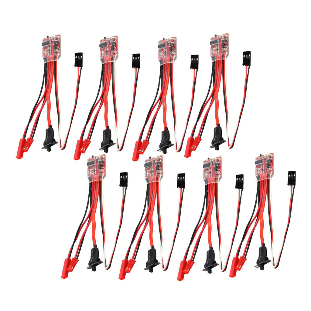 Set of 8 Brushed Motor Speed Controller ESC for RC Truck Tank Car Boat